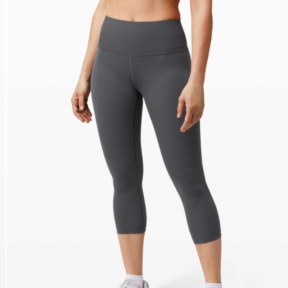 Lululemon Athletica Wunder Under Crop High Rise Full on Luxtreme Graphite Gray